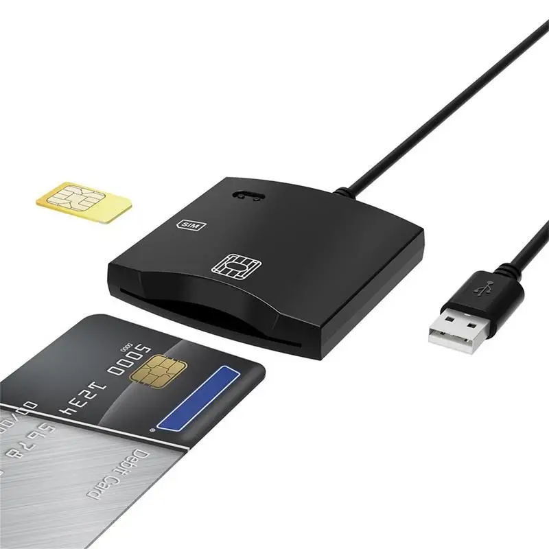 CAC Sim Card Reader Declare ID Bank Card Portable USB Smart Card Reader Support For Windows Linux MacOSs PC System