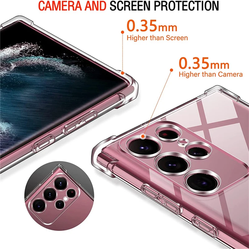 Shockproof Clear Silicone Soft Back Case For Samsung Galaxy S25 S24 S23 S22 Ultra Plus Phone Cases Covers image 3