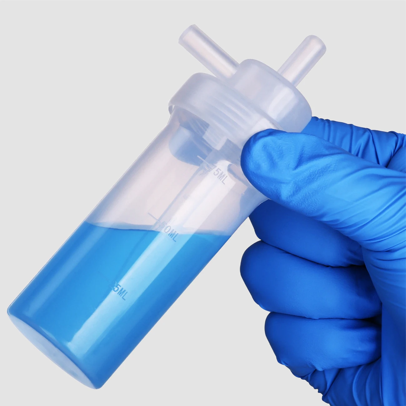 plastic absorption bottle 75ml 100ml threaded bottle mouth PP/HDPE bubble absorption tube