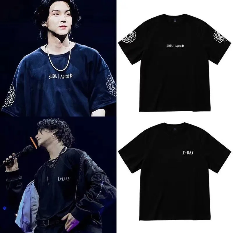 Fashion T-shirt Kpop suga Agust D D-DAY print T-shirt casual