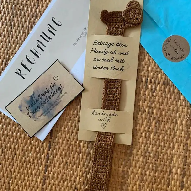 الإشارات المرجعية الكروشيه محبوك البني الكلب المرجعية جميلة الكروشيه الحيوان مشبك كتب القراءة اكسسوارات الألماني الإشارات المرجعية هدية