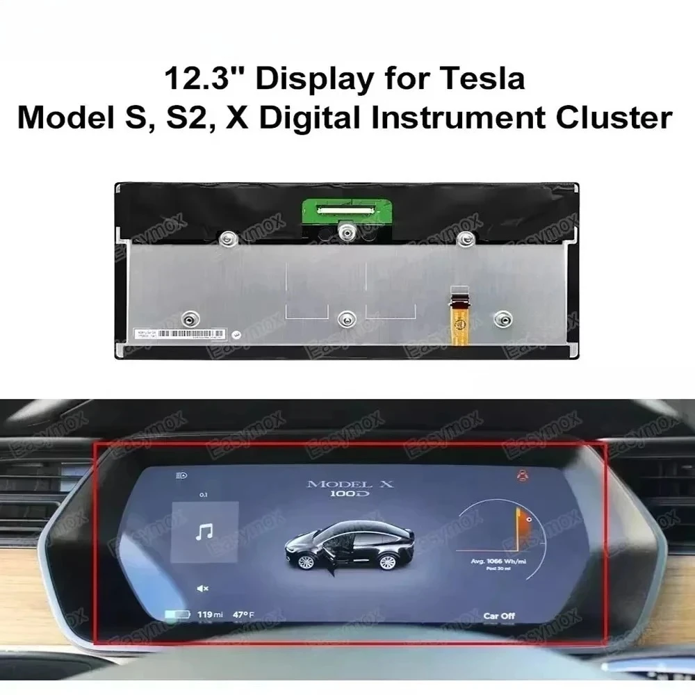 LA123WF4-SL01 LA123WF1-SL01 12.3“ LCD Display Dashboard for Tesla Model S S2 X GEN 2 Digital Instrument Cluster Speedometer