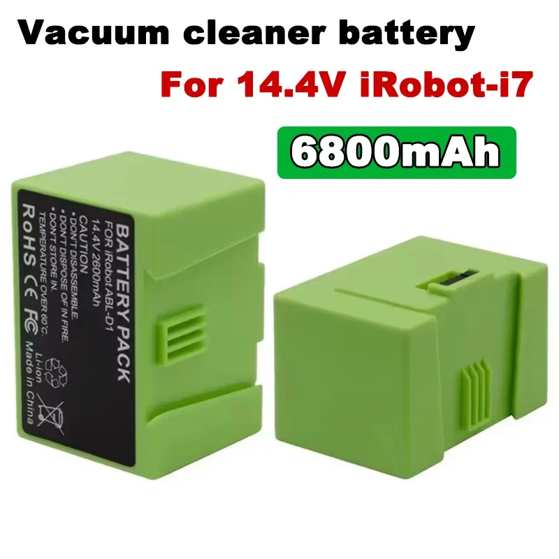 

NEW I7 Battery Replacement for iRobot Roomba e and i Series i7+ e5 7150 7550 i3 3150 i3+ 3550 i4 4150 i4+ 4624864 14.4V 6800mAh