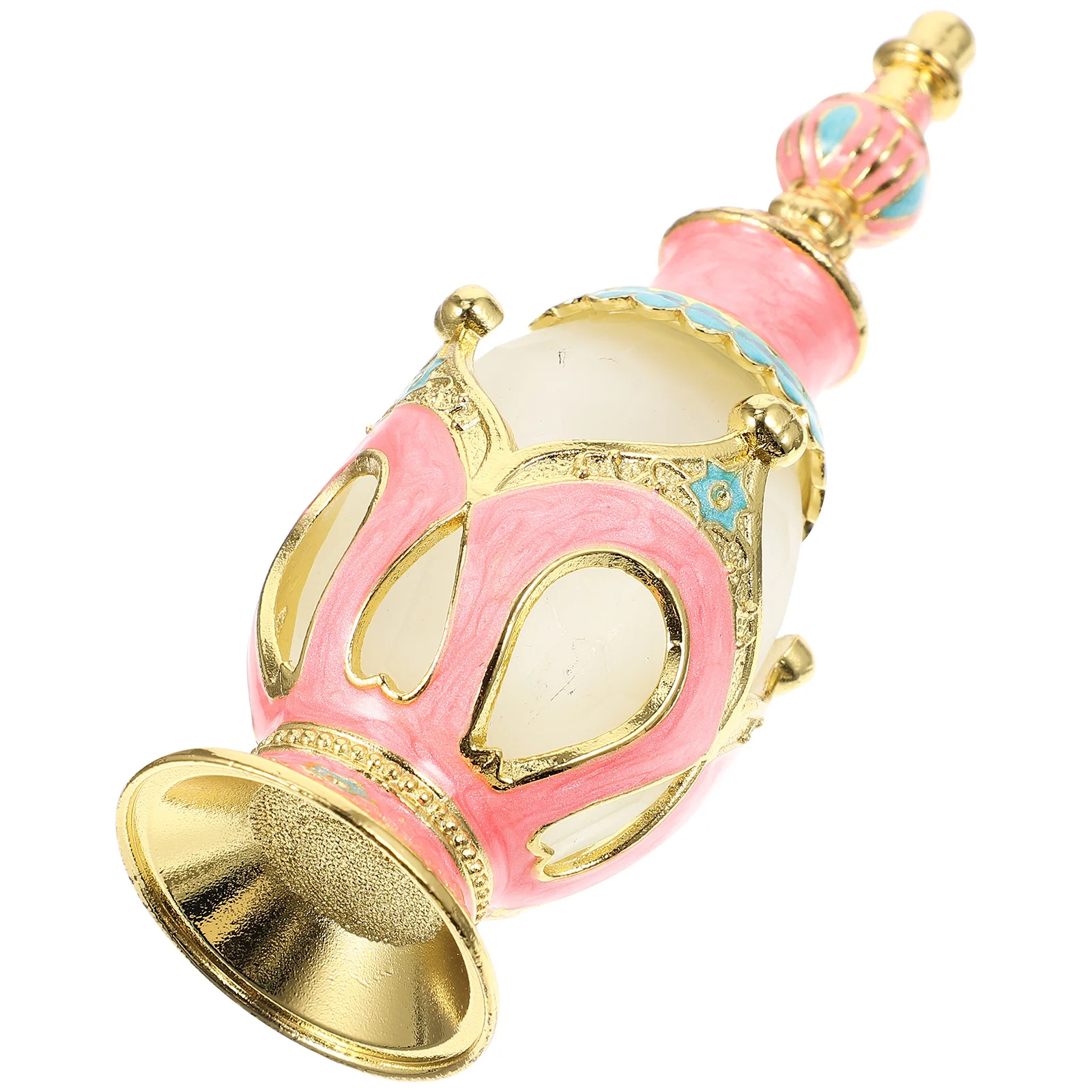 빈티지 향수병 1개 유리 빈 소형 아로마 바이알 리필 가능한 에센셜 오일 드로퍼 병 아랍 스타일 안유병