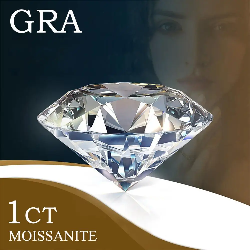 

100% Genuine Loose Gemstones Moissanite Stones GRA 1ct D Color VVS1 Lab Diamond Stone Excellent Cut For Diamond Ring In Bulk Gem