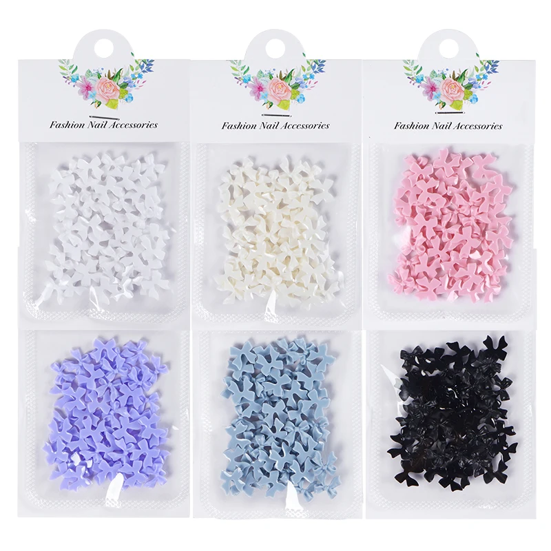 50pcs Ribbon Bow Resin Accessories Black White Butterfly Tie Acrylic Epoxy Resin Shaker Filler DIY Jewelry Findings Components