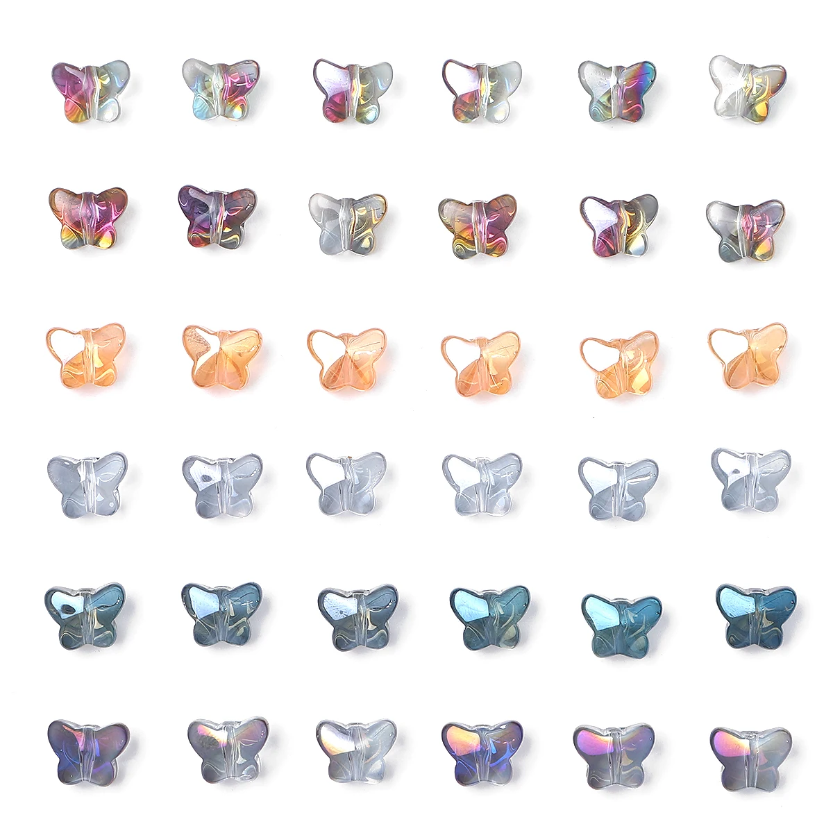 

20pcs/lot Czech Crystal beads Shiny Color Beads Crystal Glass Butterfly Beads For Jewelry Making DIY Handmade Earrings Necklace
