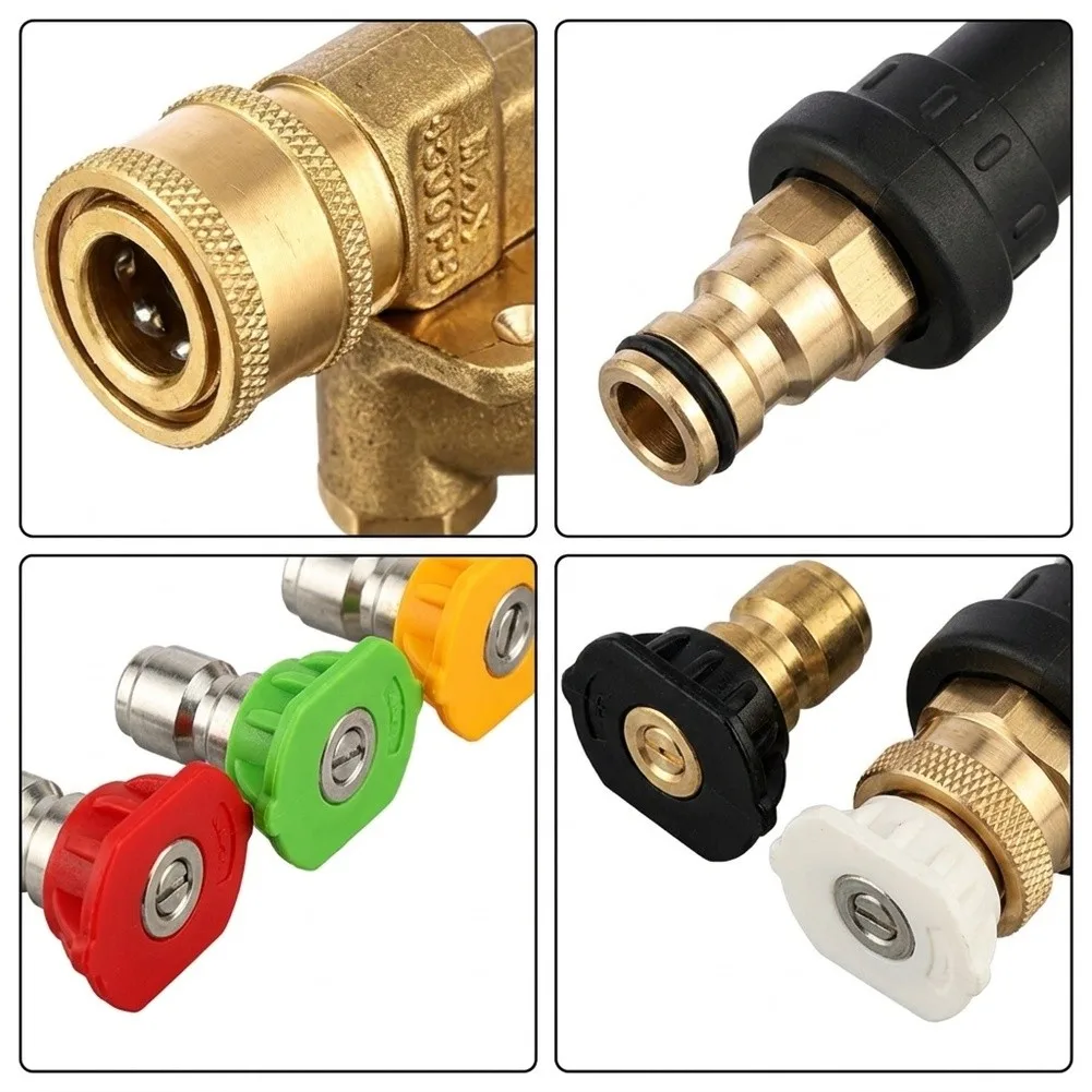 Pressure Washer Nozzle Tips 4500 PSI 5PCS Spray Nozzle Set With Pivoting Coupler For Quick Connect Nozzles For Pressure Washer