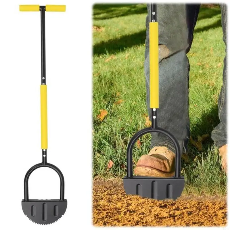 Grass Cutter With T Grip Half Moon Serrated Manual Edger Wear Resistant Reinforced Gardening for Home Garden Supply