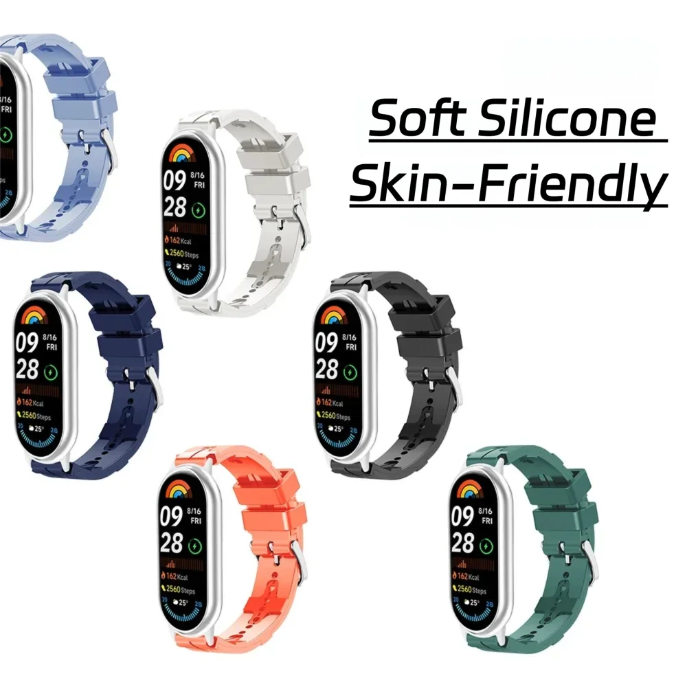 Breathable Sport Band For Xiaomi Mi Band 8 9 10/9 10 Ceramic Edition Woven Pattern Replacement Sweatproof Silicone for Man Woman