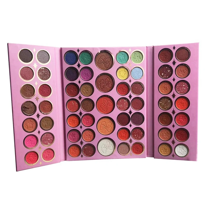 61 Farben Lidschatten-Palette blau rosa Farbe perlmutt matt Glitzer Lidschatten-Palette glänzende Lidschatten Make-up Augen pigment