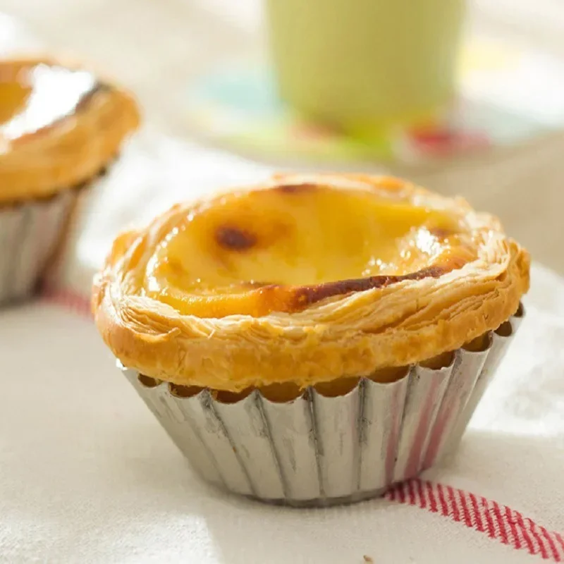 قالب سميك من الألومنيوم قابل لإعادة الاستخدام ، قوالب تورتة البيض ، قالب كب كيك من الفولاذ المقاوم للصدأ ، قصدير البسكويت ، أداة خبز المطبخ