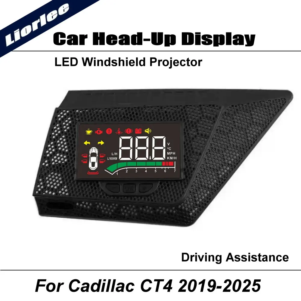 Car LED Projector For Cadillac CT4 CT4-V 2019-2025 Auto HUD Head-Up Display Windshield Safe Driving Assistance Accessories