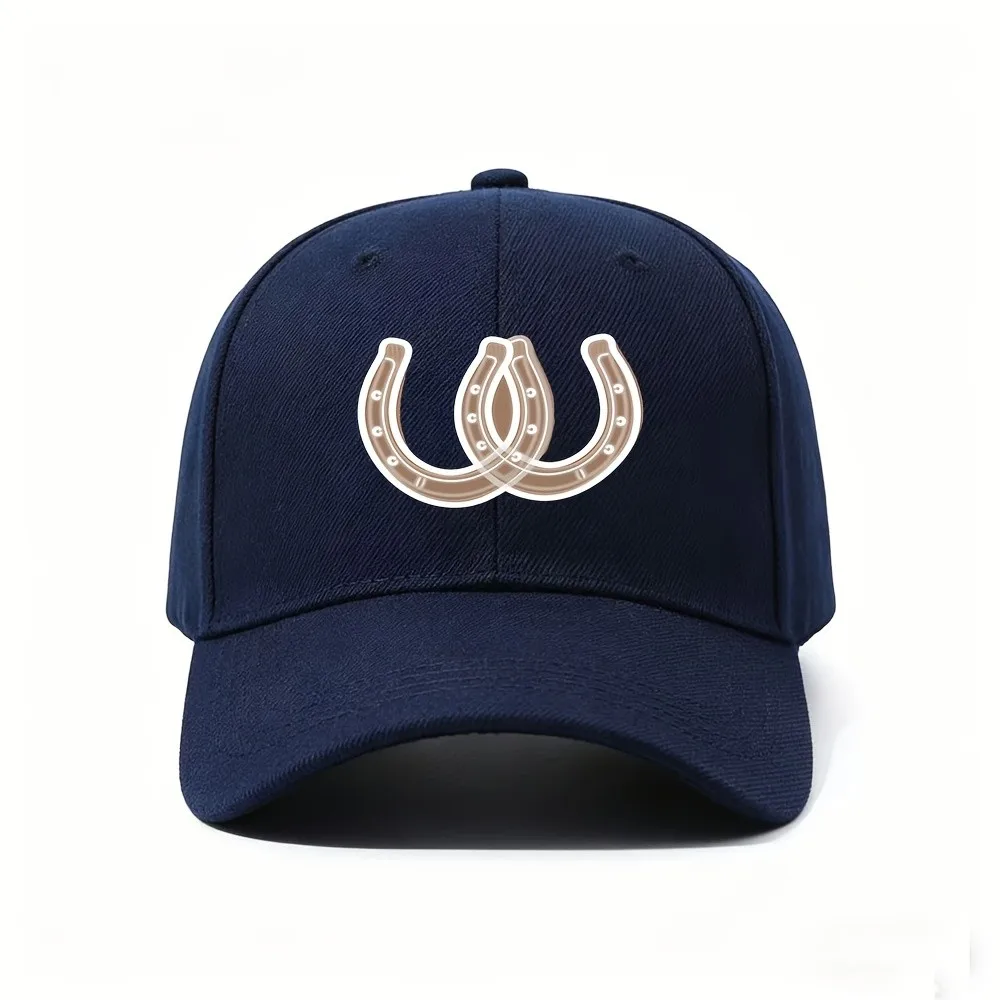 1pc Lucky Horseshoe Monogram Baseball Cap Suitable for Equestrian & Rustic Style, Adjustable Western