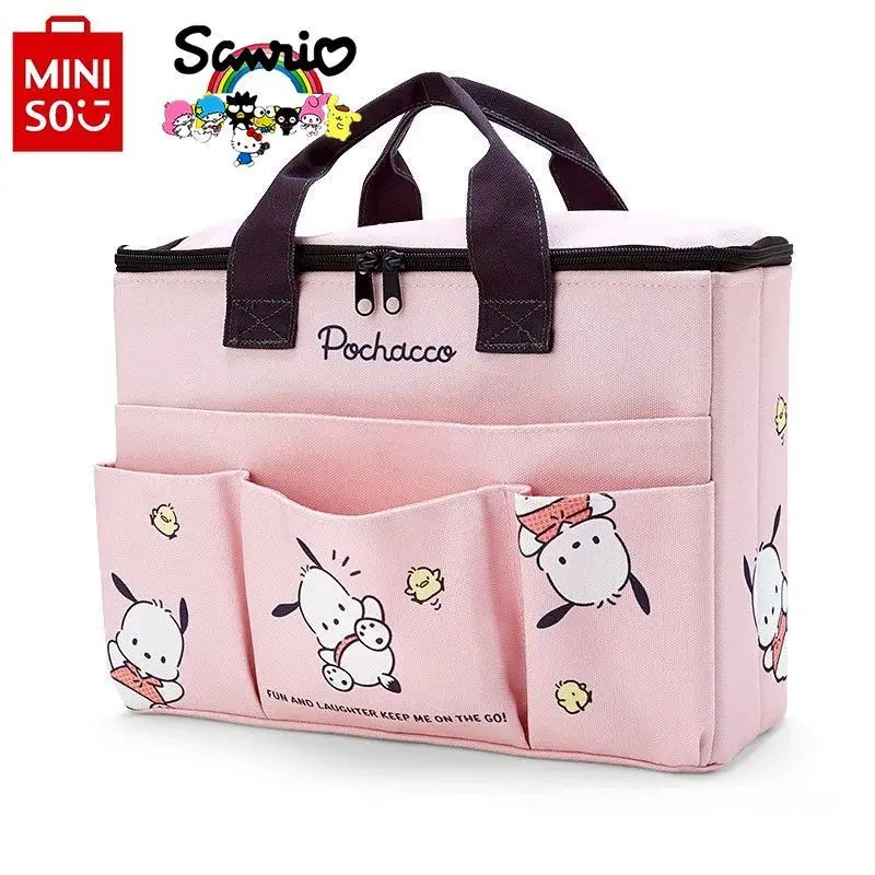 Miniso Hello Kitty Women\'s Handbag Fashionable High Quality Diaper Bag Cartoon Large Capacity Multi Functional Storage Mommy Bag