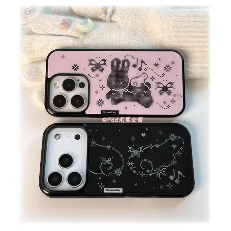 Korean Ins Sweet Girl Rabbit Wings Pink Cute Phone Case For iPhone 17 16 15 14 13 12 11 Pro XR XS X Max 7 8 Plus Creative Cover - view 4