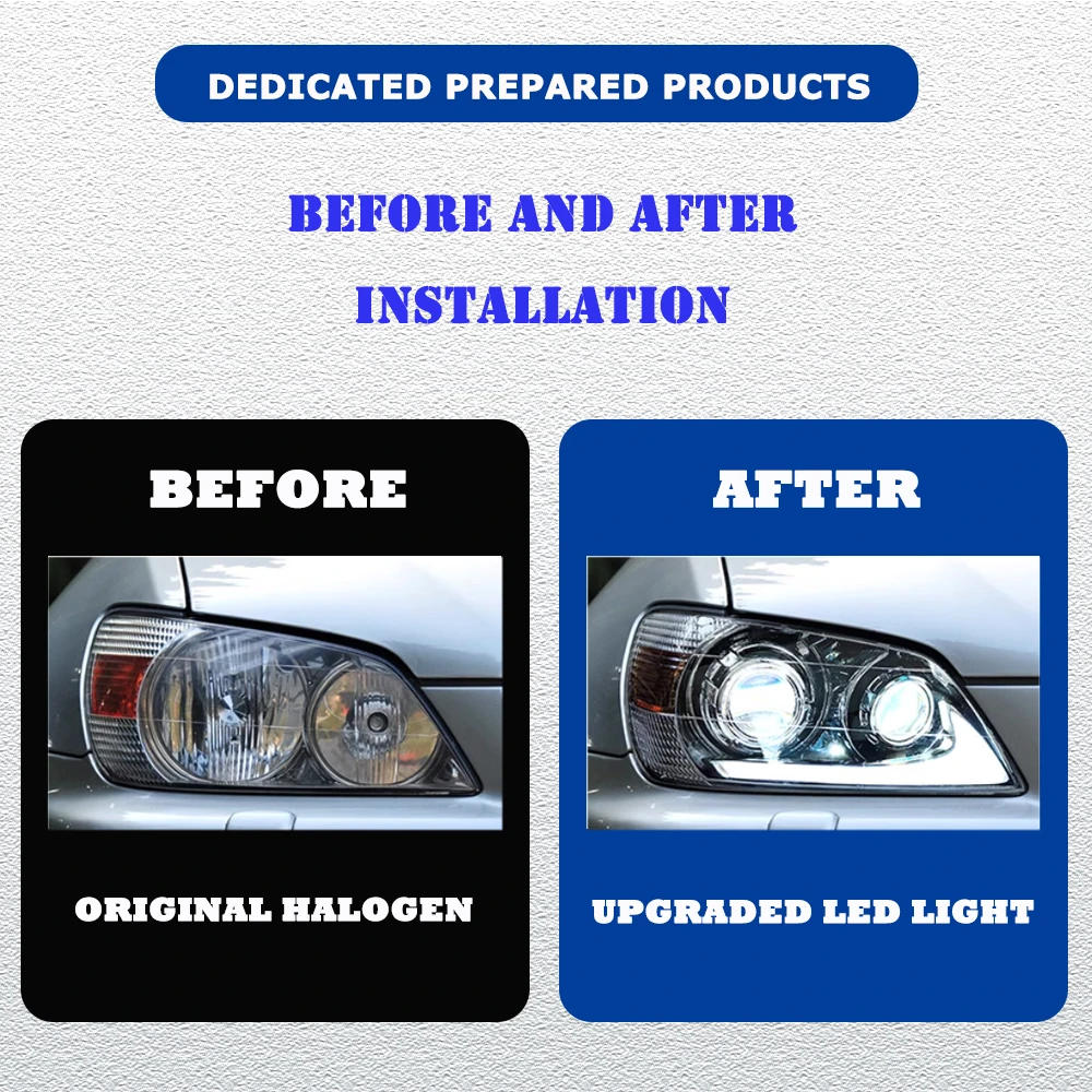 Hot LED Headlights for LEXUS IS IS200 ALTEZZA RS200 98-05 LED DRL Car Head Lamp Assembly Signal Auto Accessories Modified Lamp