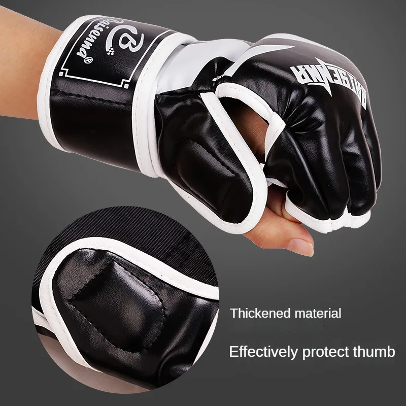 Adult Boxing Gloves Five Finger Breathable Fitness Practical Training Half Finger Boxing Gloves Free Fighting and Fighting