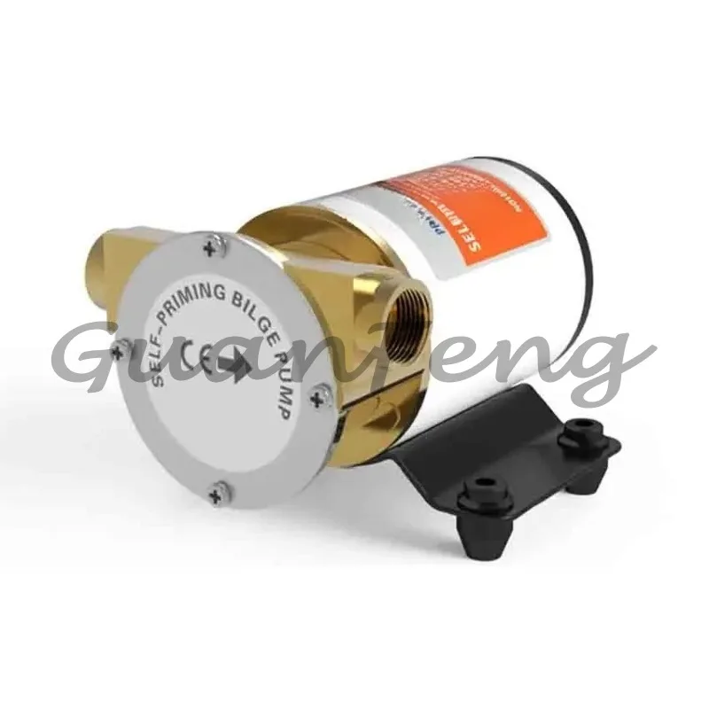 30L/min Large‑Flow Self‑Priming Bilge Pump, 12/24V DC Centrifugal Impeller Marine Drain Flushing Pump