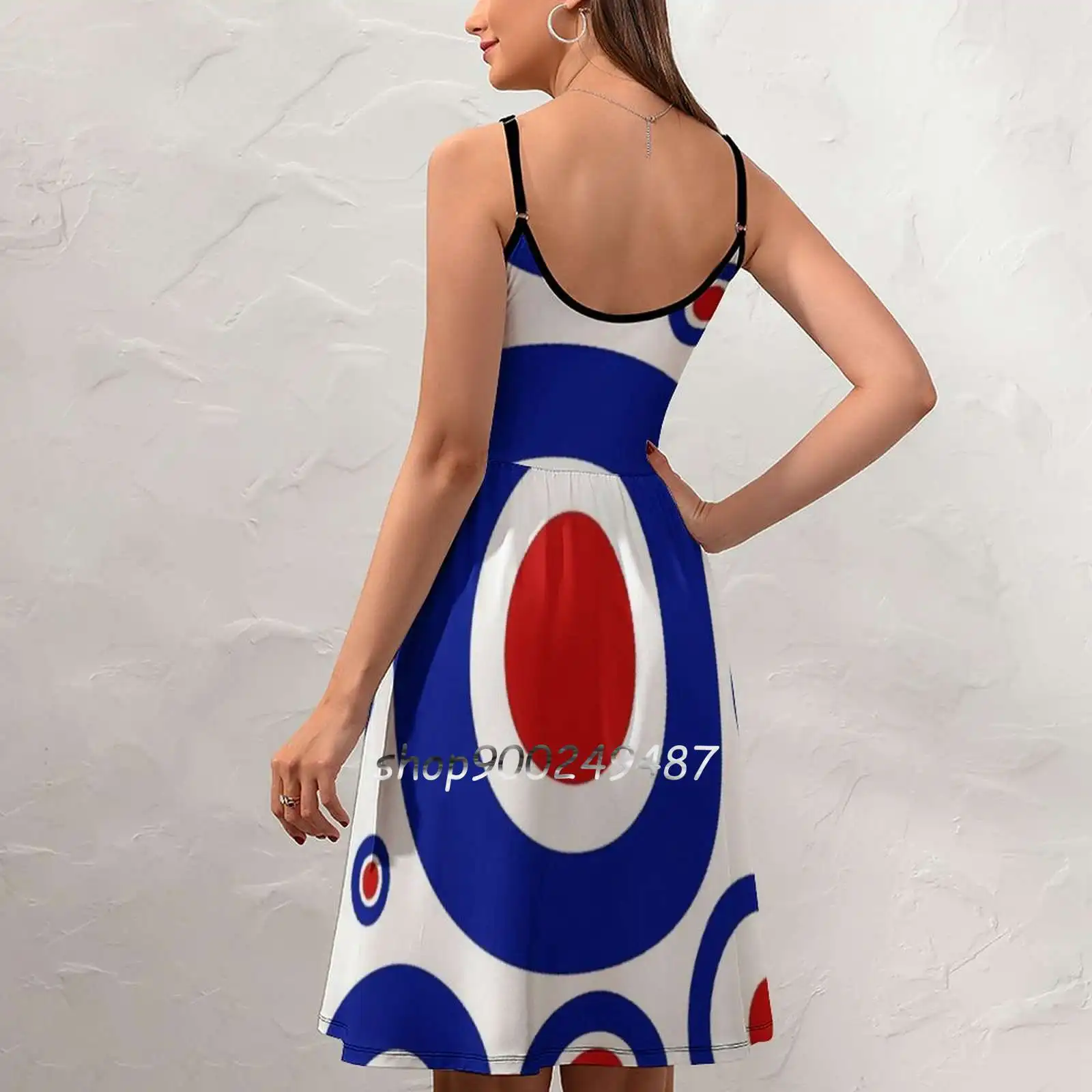 Varied Mod Target Pattern New Summer Cut Sexy Dresses Ladies Club Wear Party Sundresses Circle Mod Mod Target Mods Mod Revival