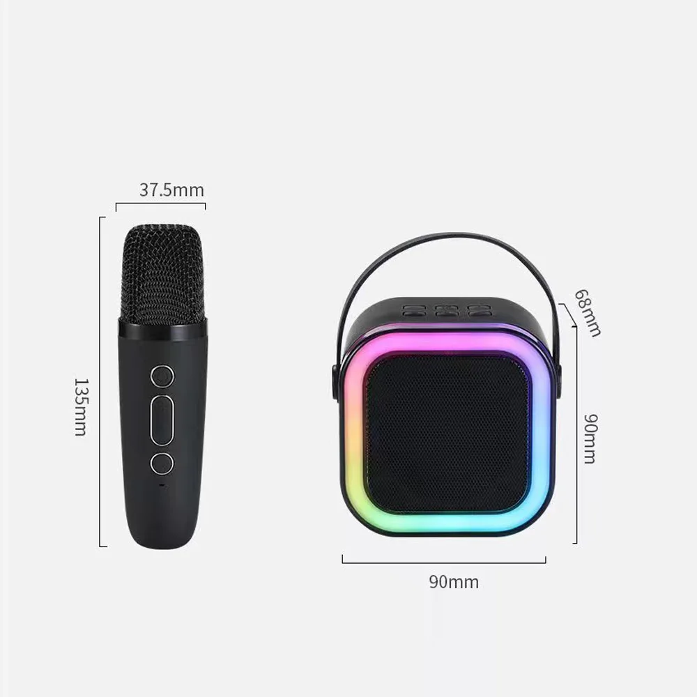 K12 بلوتوث آلة الكاريوكي المحمولة 5.3 PA نظام مكبر الصوت مع 2 ميكروفونات لاسلكية المنزل الأسرة الغناء هدايا الأطفال