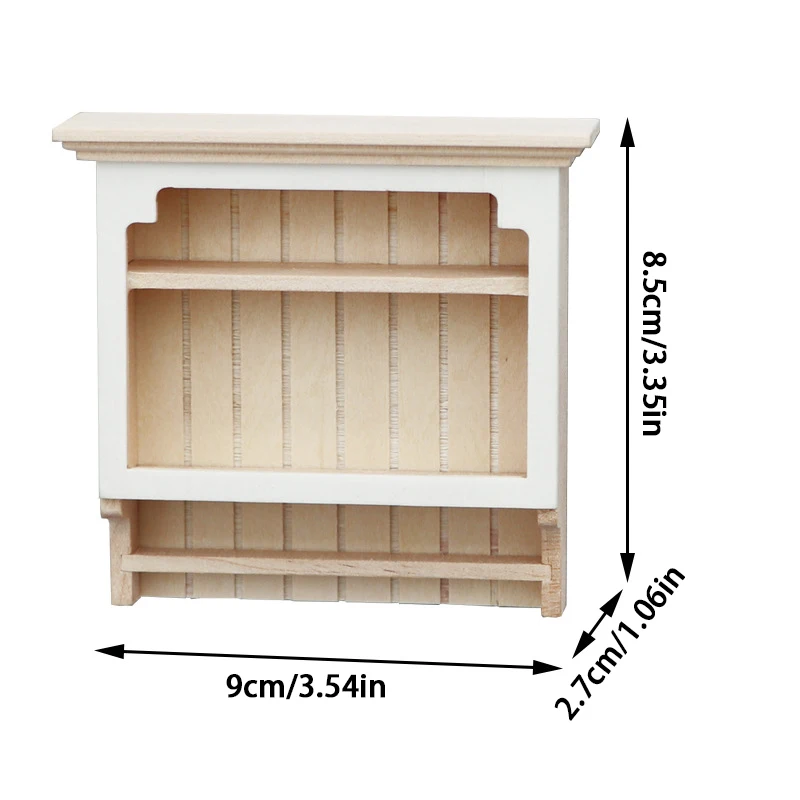 1:12 миниатюрный деревянный настенный стеллаж для кукольного домика, подвесная витрина, кухонная полка для приправ, модель мебели, декоративная игрушка