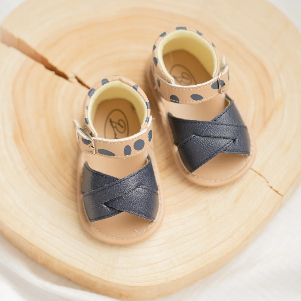 Summer Sandals Baby Boy Girl PU Leather Shoes Baby Garden Girl Sandals Rubber Sole Flat Anti-slip First Walkers Baby Shoes