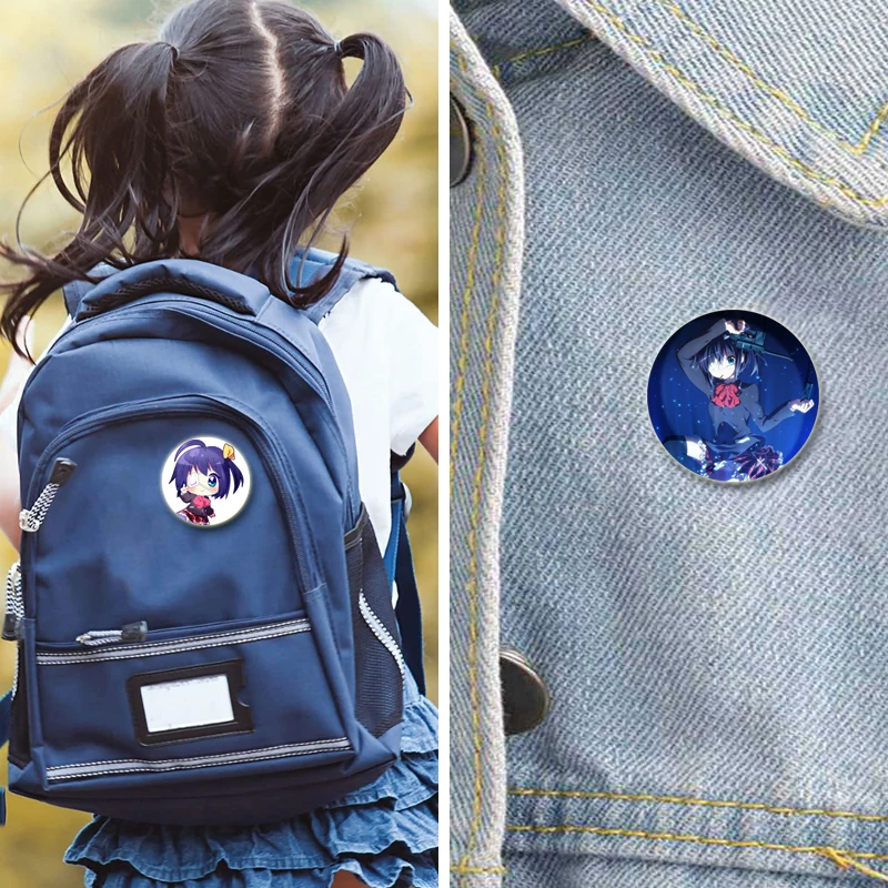 Rikka Takanashi Shinka Nibutani Kumin Tsuyuri Anime Figure Badge Cartoon Cute Exquisite Enamel Pins for Clothes Jewelry Backpack