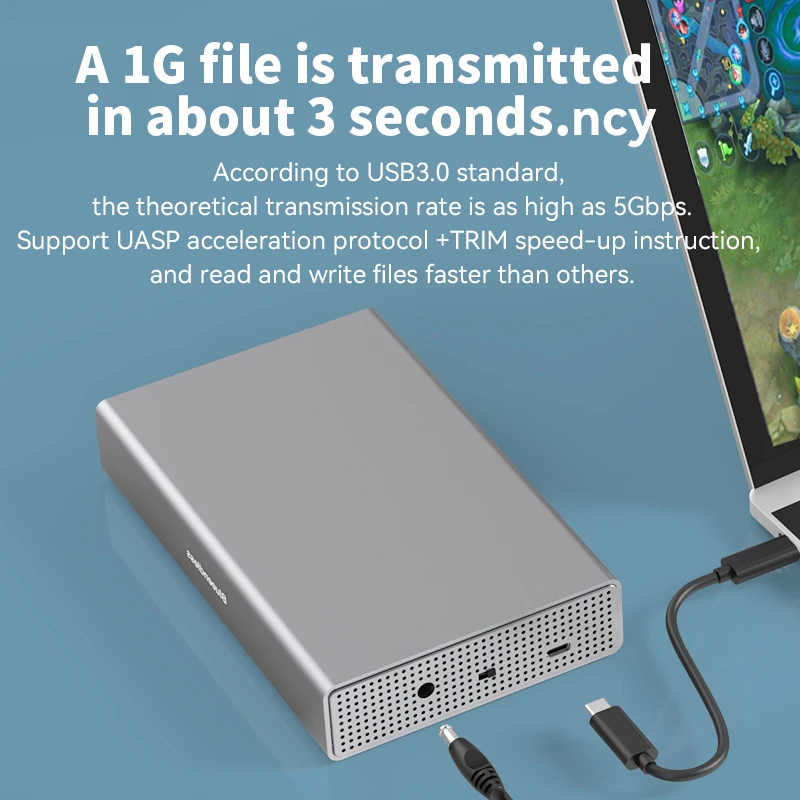 حافظة محرك الأقراص الصلبة Blueendless مقاس 3.5 بوصة SATA إلى USB3.1Type-C محول محرك الأقراص الصلبة الخارجي لقرص SSD حافظة HDD من الألومنيوم لسطح المكتب