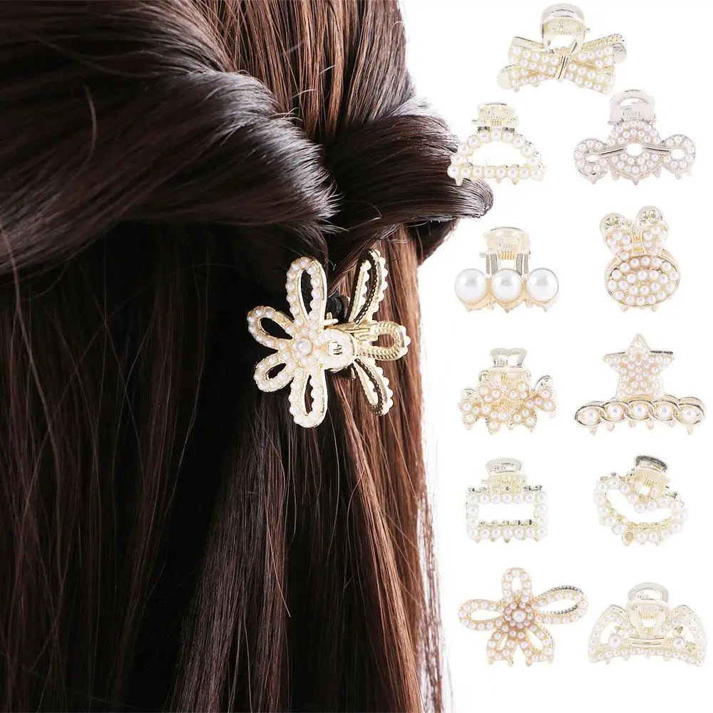 

Korean Retro Minimalist Style Alloy Rabbit Love Heart Bow Hair Claw Hair Accessories Small Crab Clip Women Hairpin