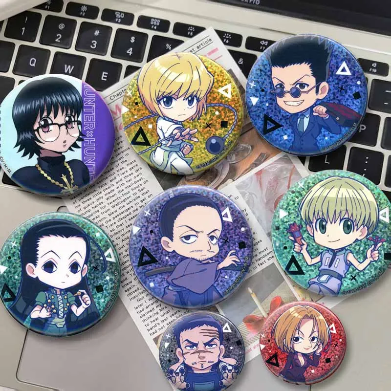 Custom Killua GON Kurapika Leorio Hisoka Cartoon Enamel Pins Anime HUNTERxHUNTER Brooch Round Badge Bag Hat Jewelry Accessories