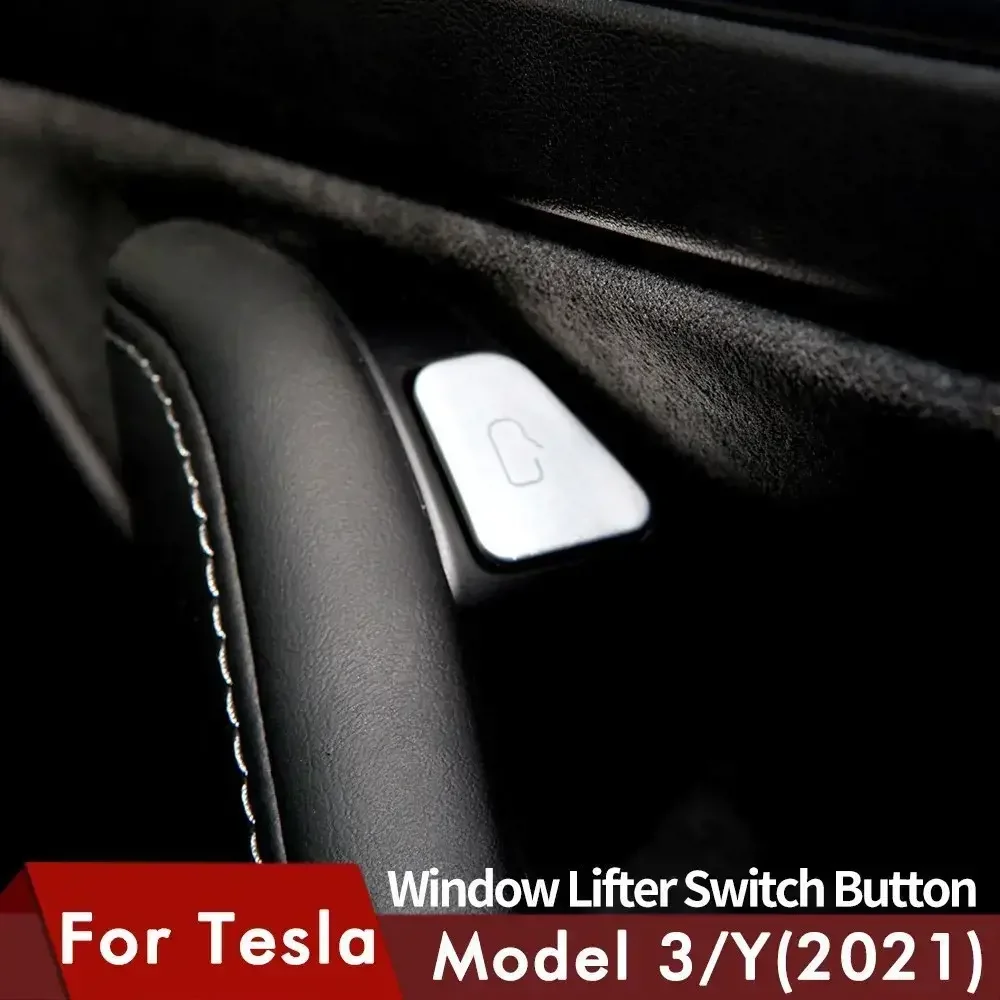 For Tesla Model 3 Model Y 2023 Car Window Lift Switch Button Sticker Door Button Sticker Interior Car Accessories