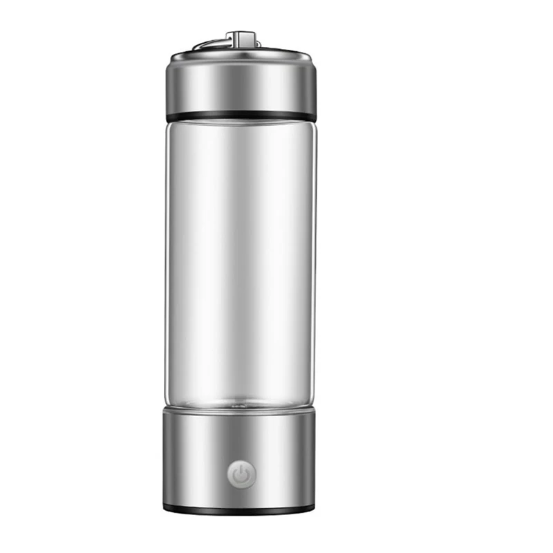 Advanced Hydrogen Water Bottle , Portable Rechargeable Water Ionizer Machine With SPE Technology, For Home,Office&Travel Silver