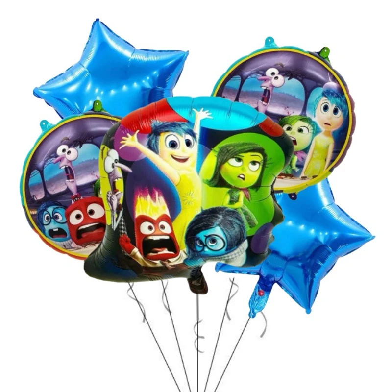 

5pcs Cartoon Inside Out 2 Balloon Inside Out Series Party Balloon Envy Anxiety Ennui Site Layout Birthday Party Supplies