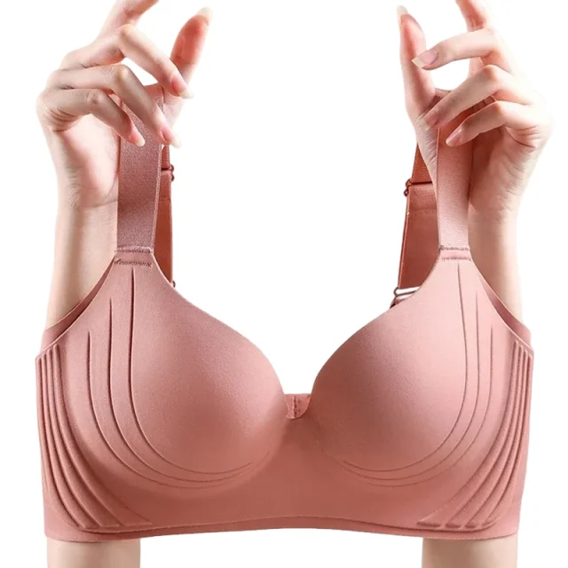 

KUCLUTWireless Massage Soft Particle Underwear Gathering and Preventing Sagging Fat MM Soft Support Underwear for Women