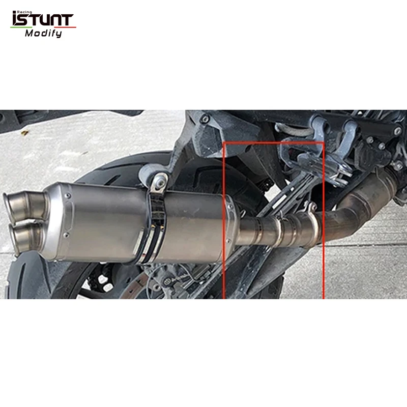 ل سوبر ديوك R 1050 1090 1190 1290 ADV دراجة نارية العادم تعديل الفولاذ المقاوم للصدأ الأوسط ربط الأنابيب اتصال 51 مللي متر الخمار #2