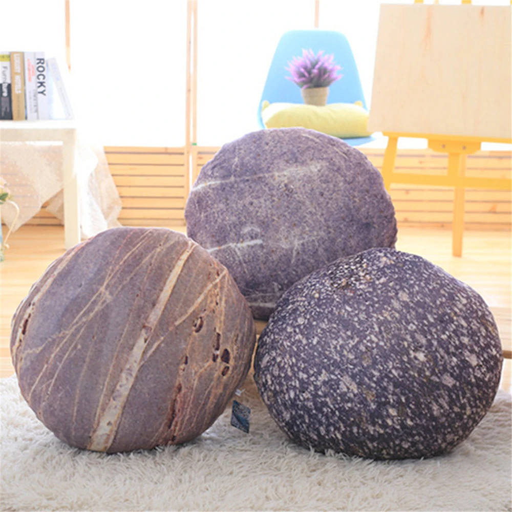 Soft Sofa Pillow Pebble Stone Pillow Simulated Stone For Movie Props Home Decor Pillow Back Cushion 30CM 45CM 65CM