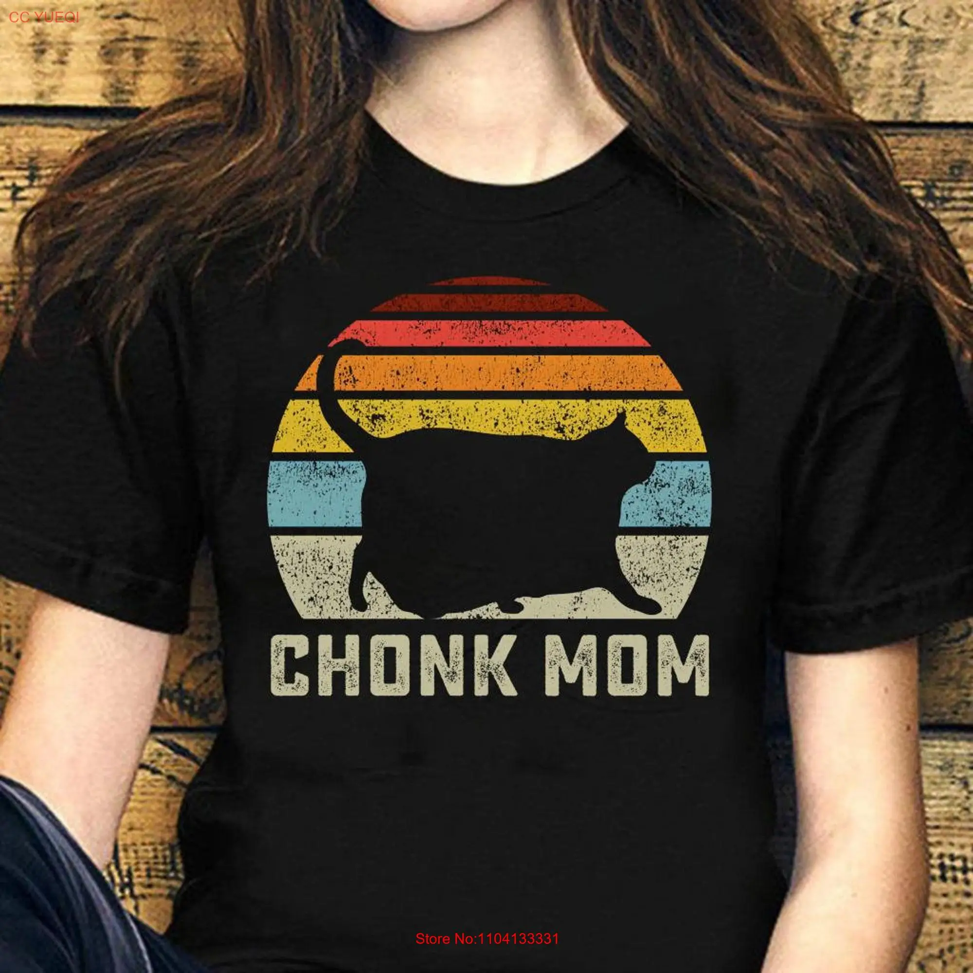 Chonk Cat Mom Scale Meme Funny Retro Style Mommy Cats Memes T Shirt Vintage Pet Youth shirts  long or short sleeves