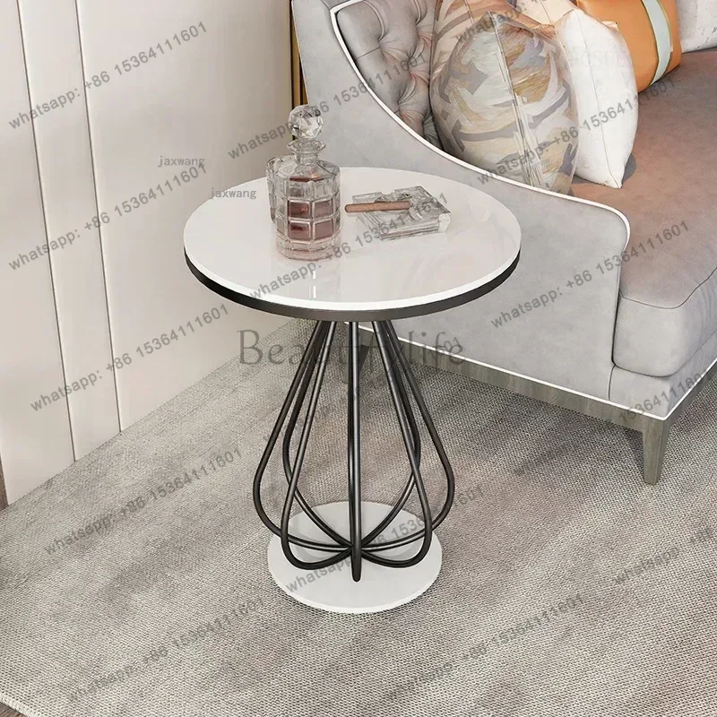 LSFashion Design Front Desk Round Coffee Tables for Apartment Dormitory Household Furniture Corner Table Living Room Endtables