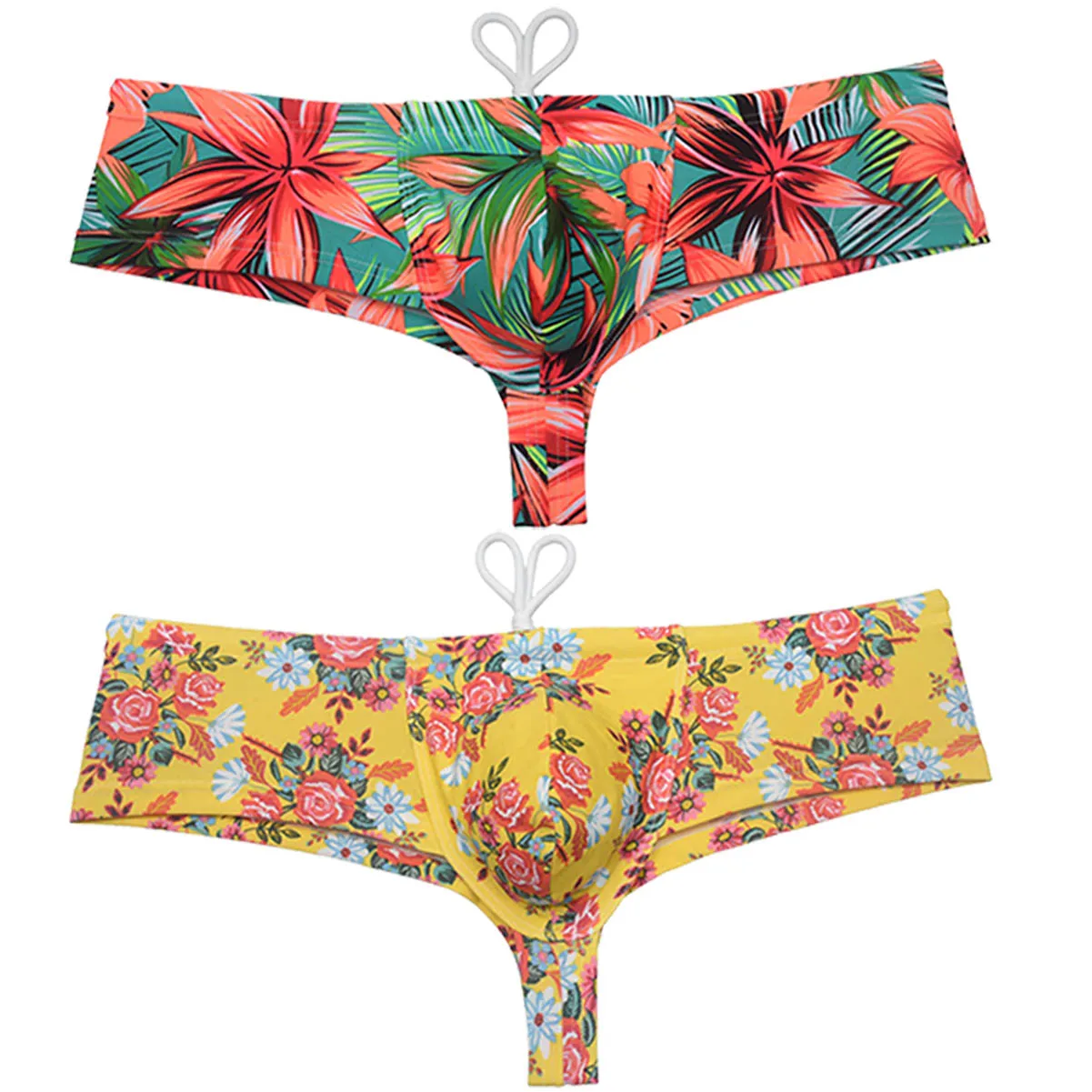 

Cheeky Men's Swim Thongs Briefs Drawstring Swimwear Bulge Pouch Low-rise Brazilain Underwear Beach Bikini Micro Boxershorts