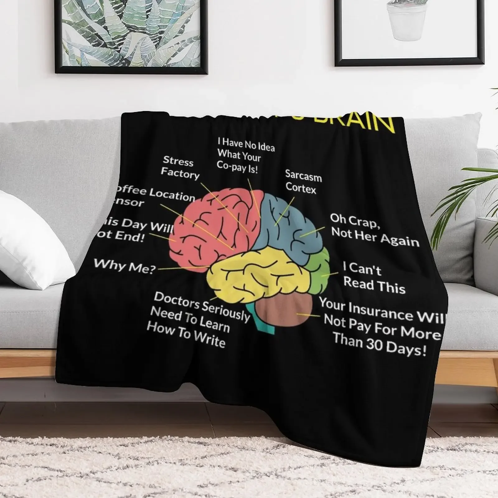 Pharmacist's Brain Funny Pharmacist Pharmacy Tech T-Shirt Throw Blanket Loose For Sofa Thin Blankets