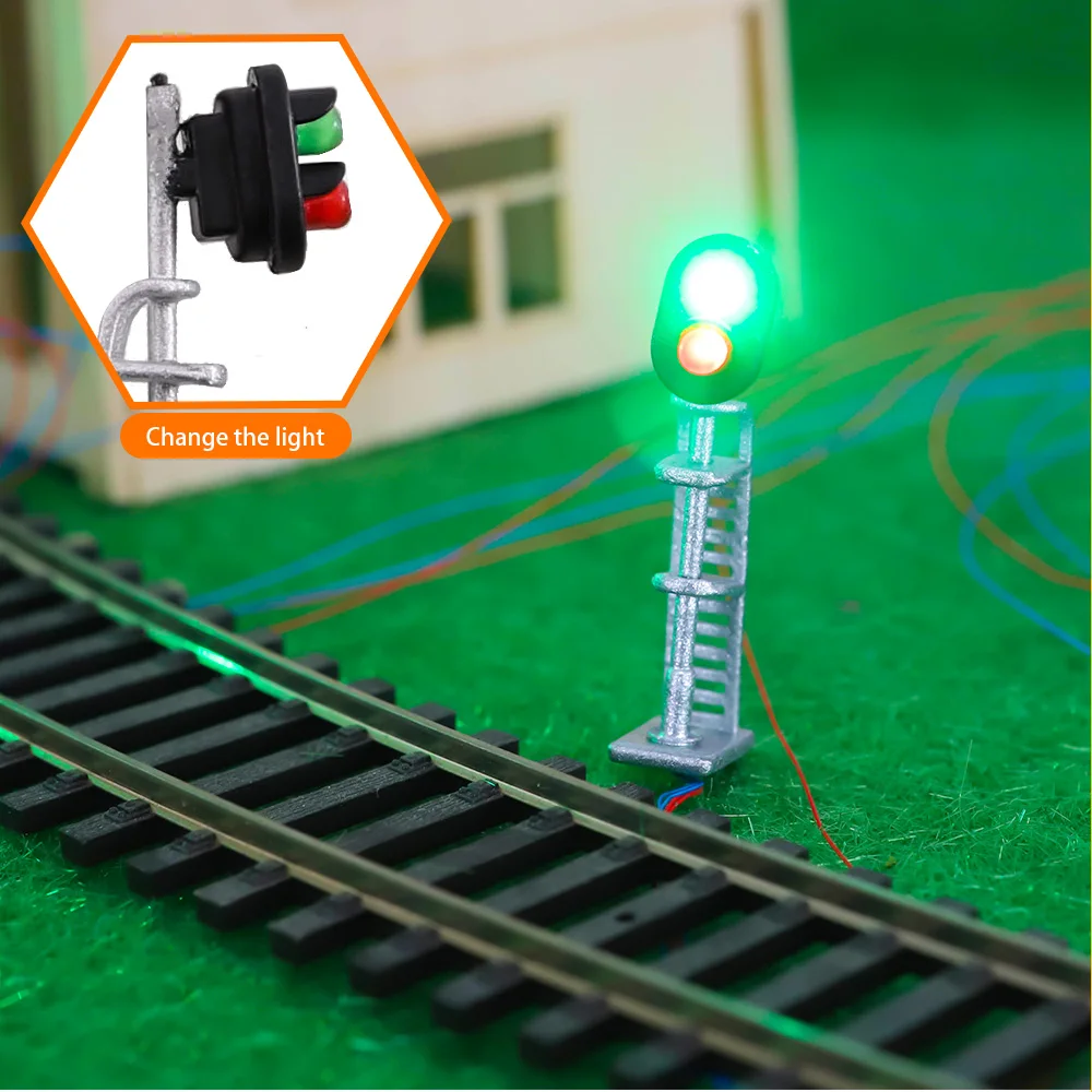 Model Traffic Lights LED Train 1:87 Scale Layout Lamp Garden Scenery for Railway N Z Scale Ground Signal Light Model Diorama