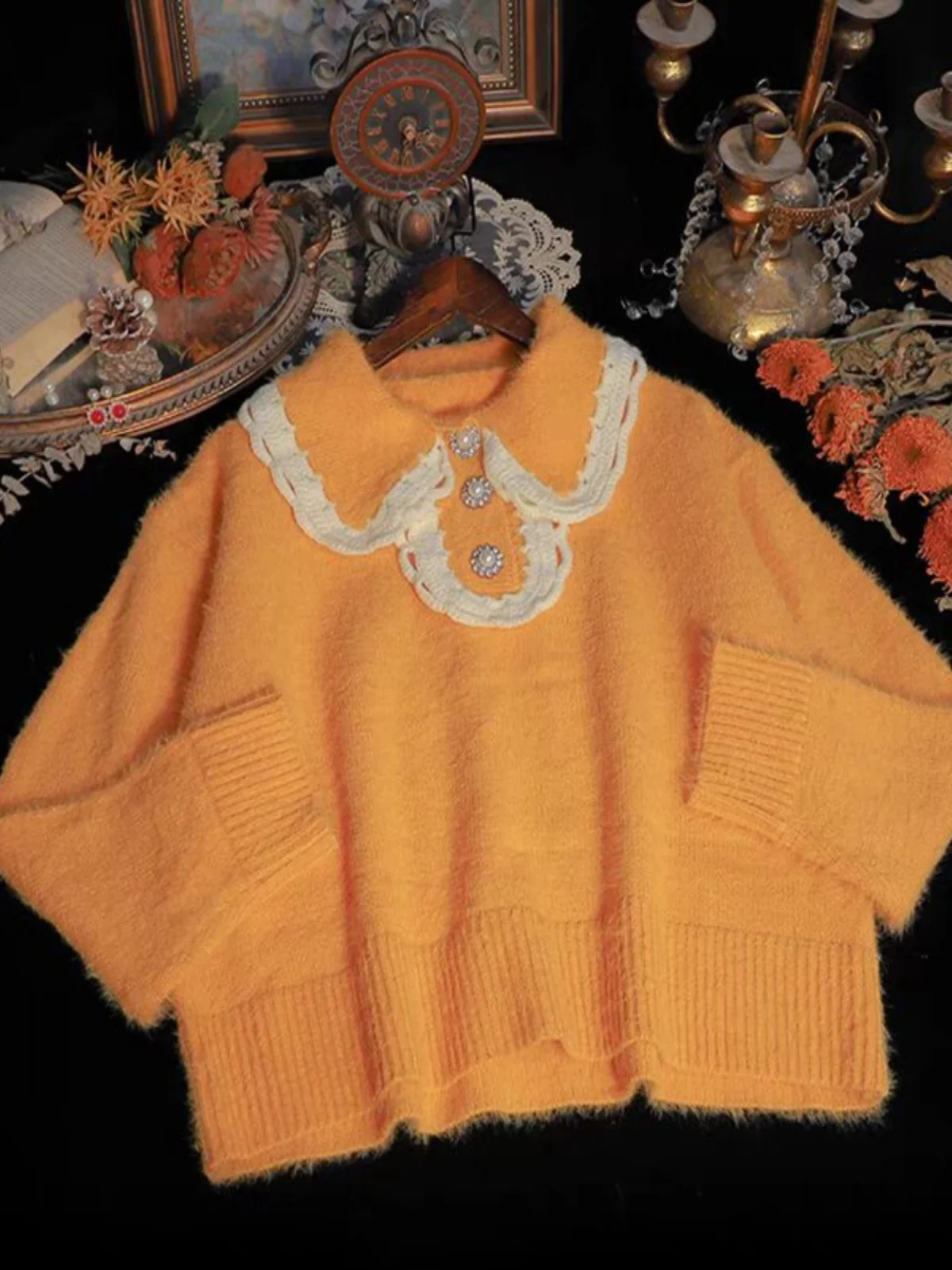 

Весенний модный вязаный жакет в стиле ретро, японский дизайн, свободный крой, удлиненный вязаный топ для женщин