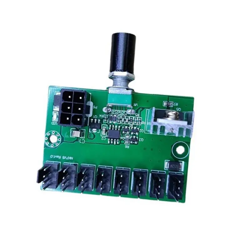 2X Computer Case 12V Miner Fan Speed Controller 8-Channel Fan Hub PWM High-Power Violent Fan Controller