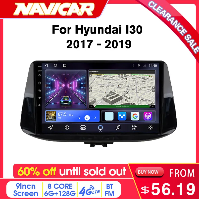 

60% off Multimedia Player Car Radio For Hyundai I30 2017 2018 2019 GPS Navigation 2Din Android10 Stereo Receiver Carplay DSP