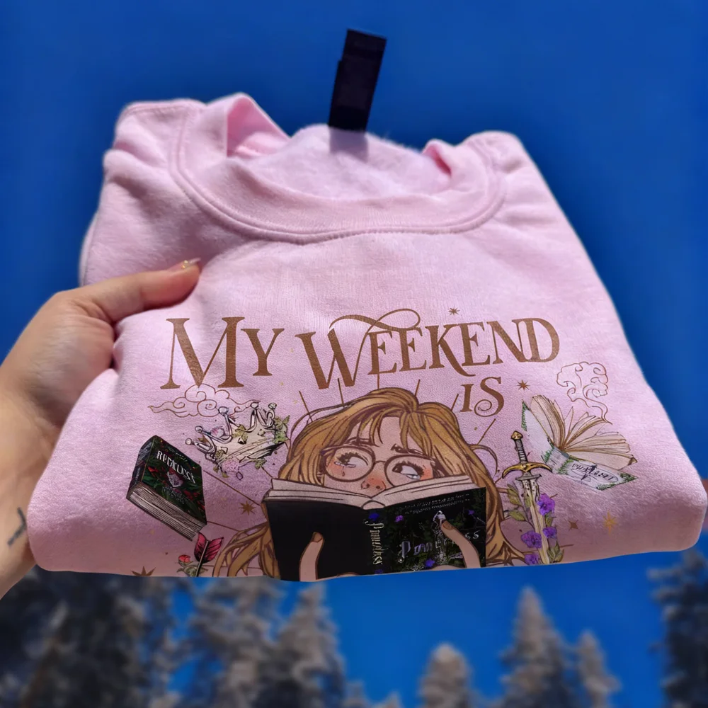 Damska koszulka bawełniana z serii Powerless, koszulka na weekend w pełni zarezerwowana, prezent dla miłośniczki książek, koszulka Kai i Paedyn, modne crop topy