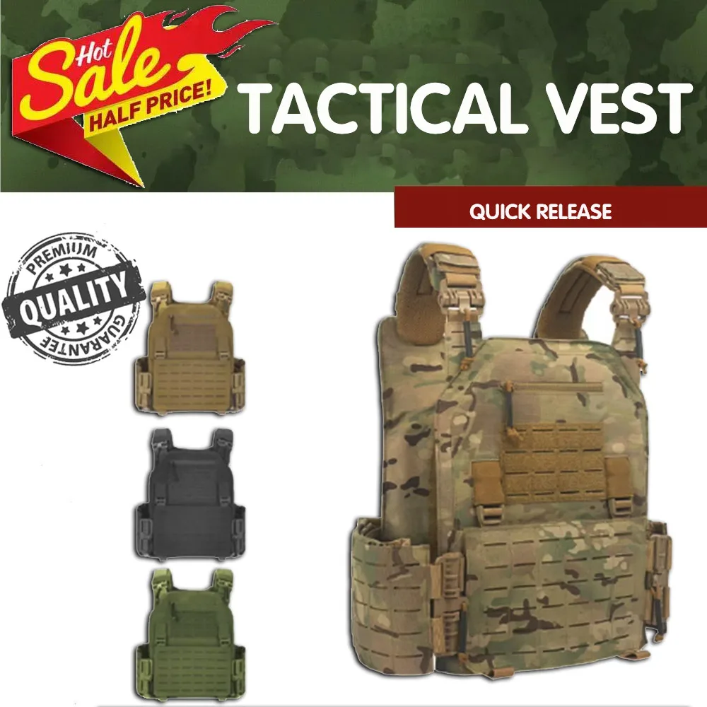 

Quick Detachable MOLLE Cut Tactical Vest Black Gear Carry Military Combat Airsoft vest Carrier Tactical Vest Outdoor Equipment