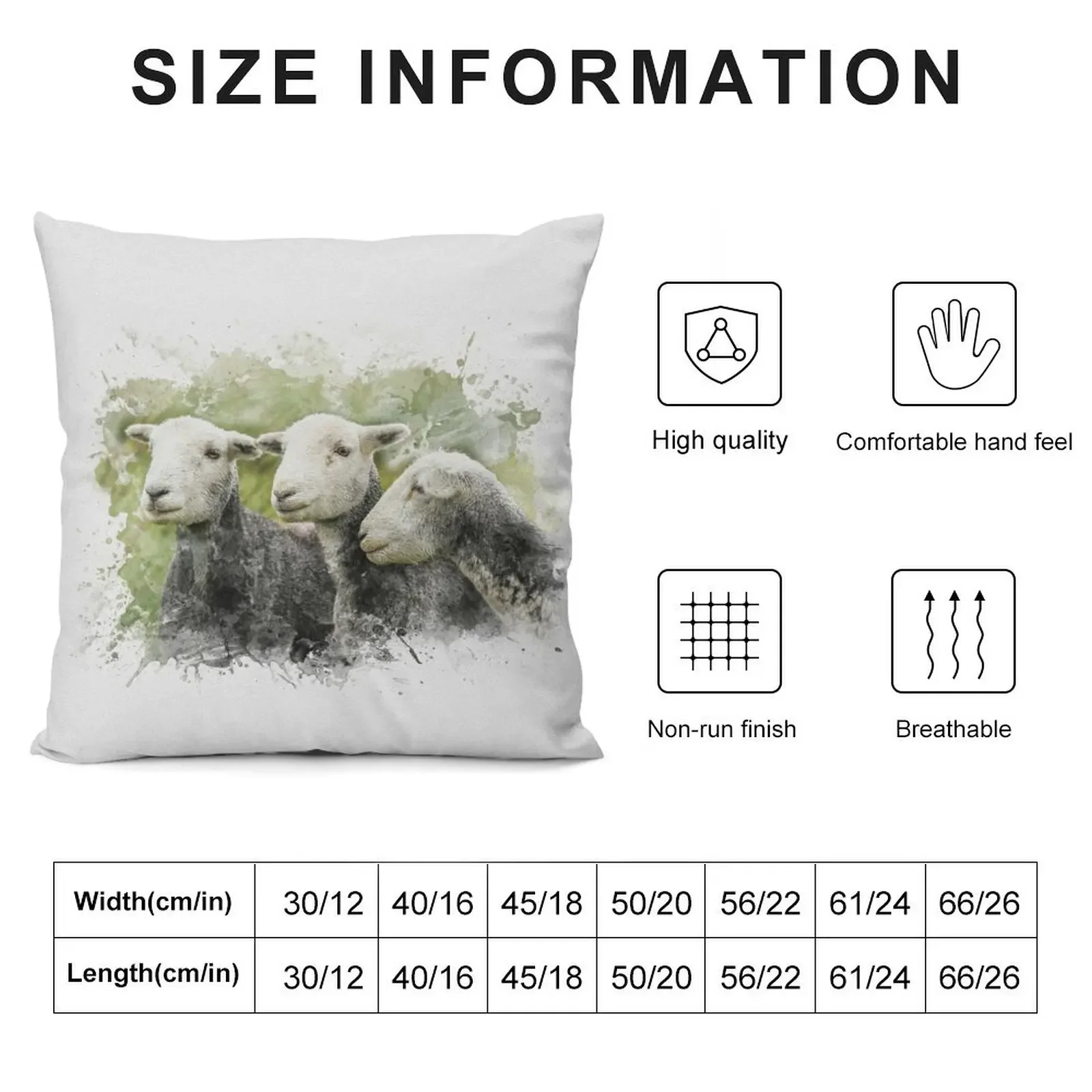 Three Herdys Watercolour Photograph Throw Pillow bed pillows Pillows Aesthetic Christmas Covers For Cushions pillow