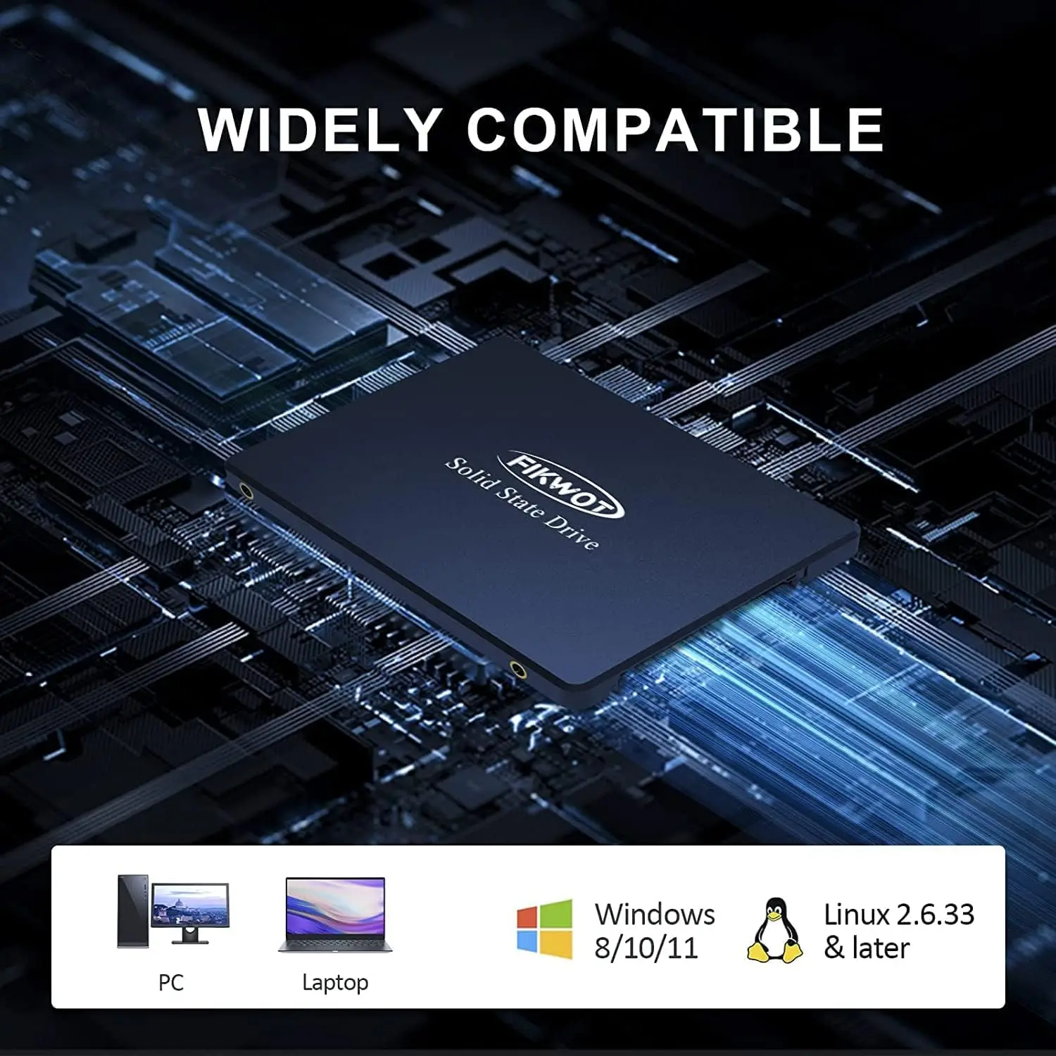 Fikwot FS810 2,5 "SATA3 SSD 128 ГБ 256 ГБ 1 ТБ 2 ТБ 6 Гбит/с 550 МБ/с 3D NAND Flash 4x HDD Внутренний твердотельный накопитель для ноутбука и настольного компьютера
