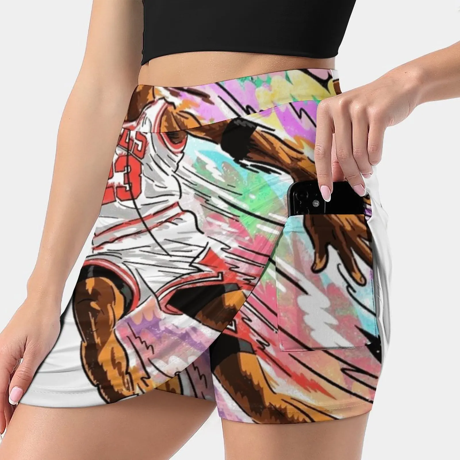 23 New Women Skirts Double-Layer Printed Short Dress Mini Sport Skirt Michael James Legend Ladies Short Skirt Skirts